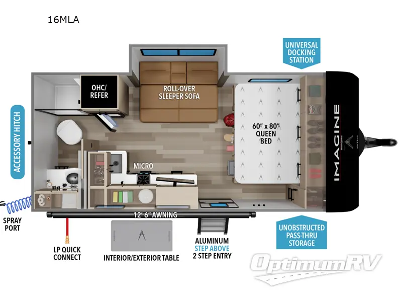 2026 Grand Design Imagine AIM 16MLA RV Floorplan Photo