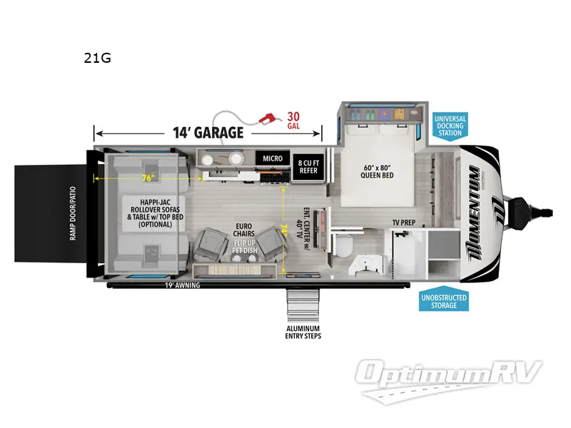2026 Grand Design Momentum G-Class 21G Floorplan Photo
