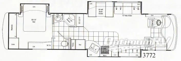 2008 Damon Astoria Pacific Edition 3772 RV Floorplan Photo