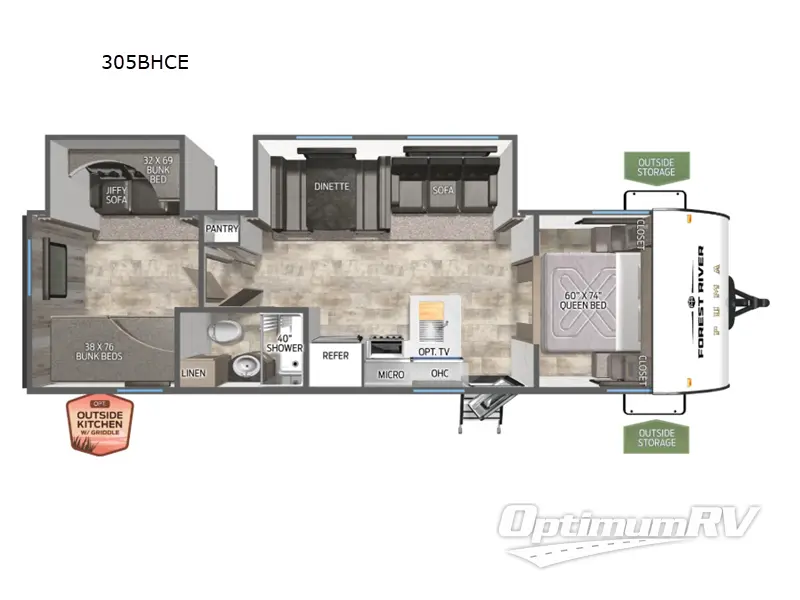 2026 Forest River Puma Camping Edition 305BHCE RV Floorplan Photo