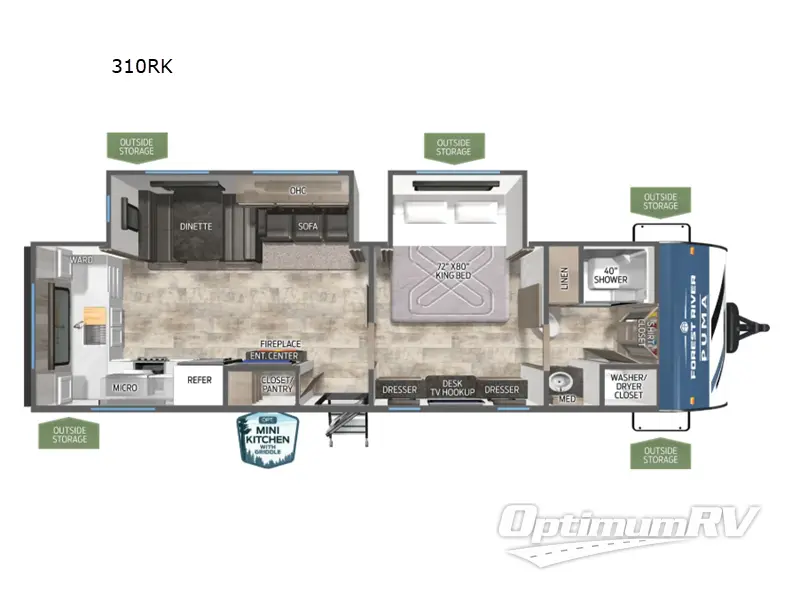 2026 Forest River Puma 310RK Floorplan Photo
