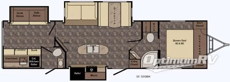 2017 CrossRoads Sunset Trail Super Lite ST320BH RV Floorplan Photo