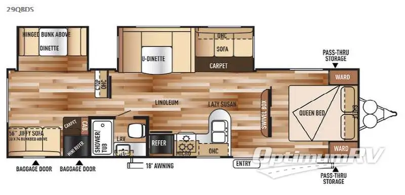2015 Forest River Wildwood 29QBDS Floorplan Photo