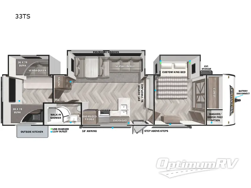 2022 Forest River Wildwood 33TS Floorplan Photo