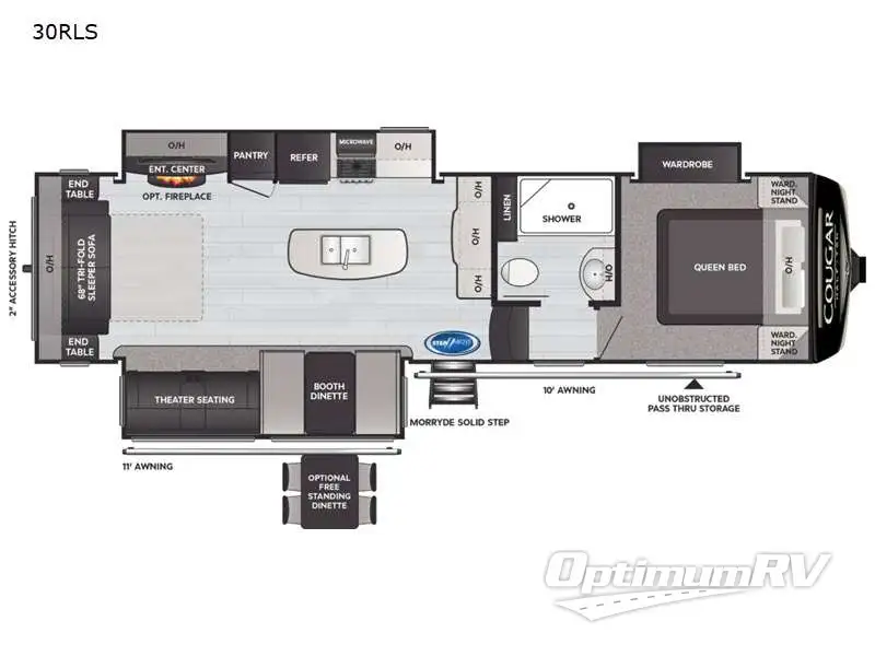 2021 Keystone Cougar Half-Ton 30RLS RV Floorplan Photo
