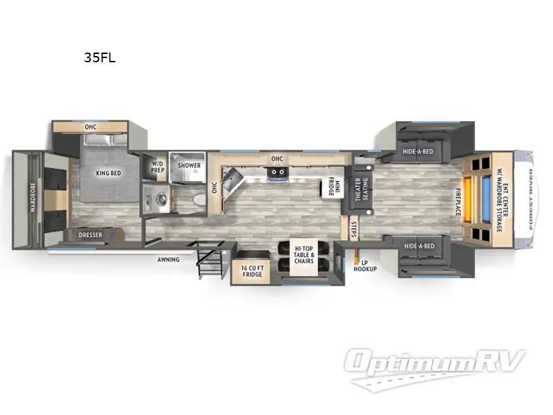 2026 Forest River Wildcat 35FL Floorplan Photo