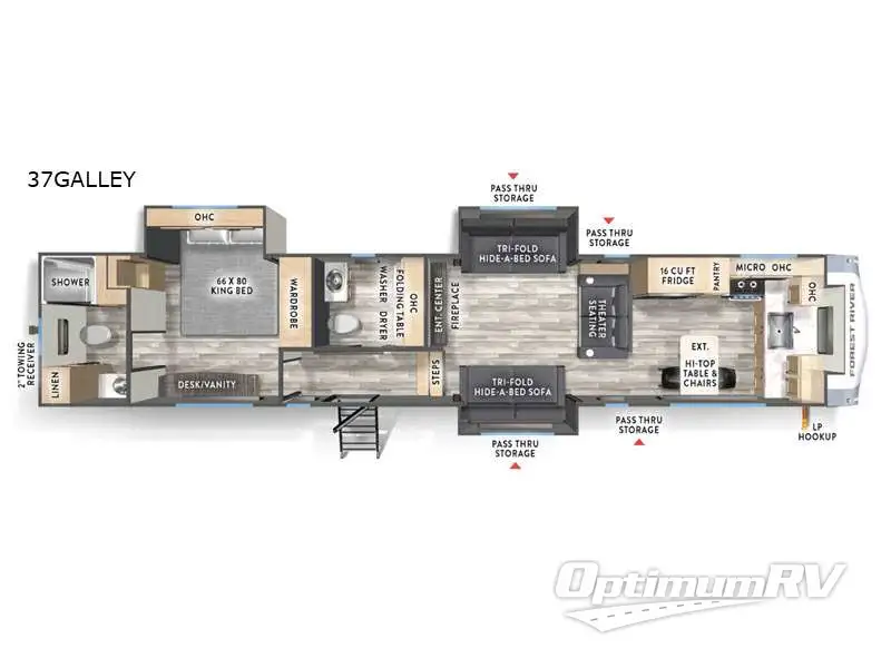 2026 Forest River Wildcat 37GALLEY Floorplan Photo