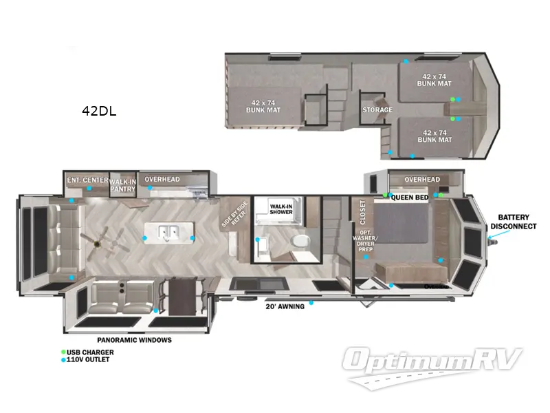 2022 Forest River Wildwood Grand Lodge 42DL RV Floorplan Photo