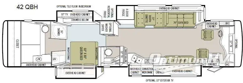 2012 Tiffin Phaeton 42QB RV Floorplan Photo