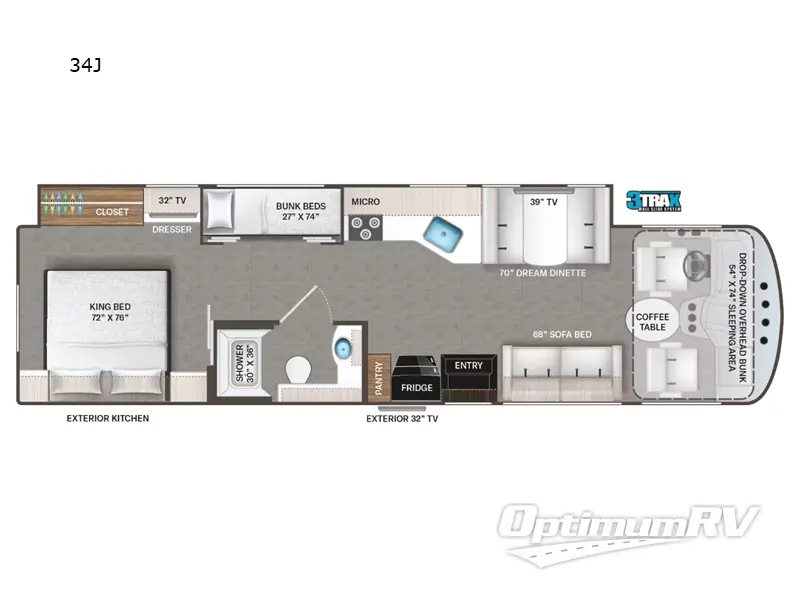2022 Thor Hurricane 34J Floorplan Photo