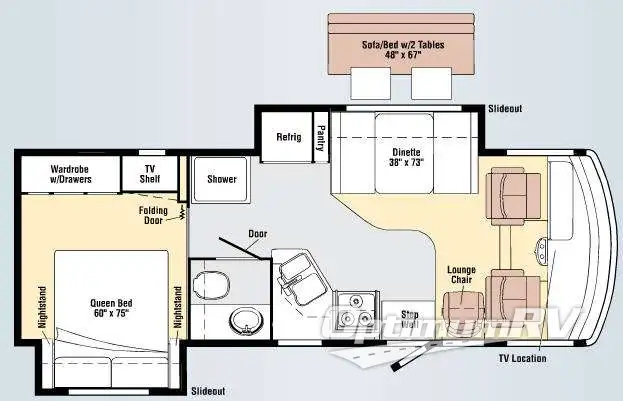 2009 Winnebago Vista 26P Floorplan Photo