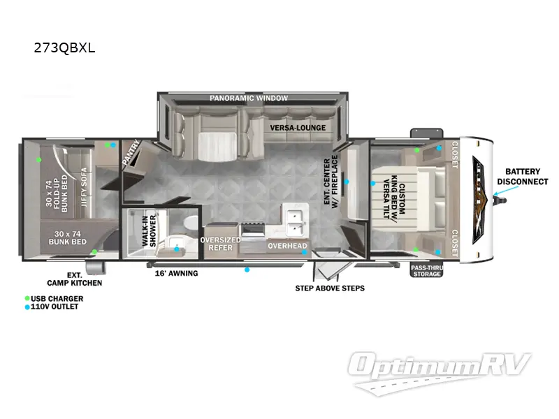2024 Forest River Wildwood X-Lite 273QBXL Floorplan Photo