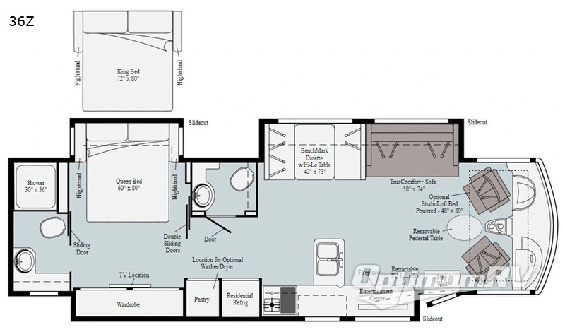 2020 Winnebago Adventurer 36Z Floorplan Photo