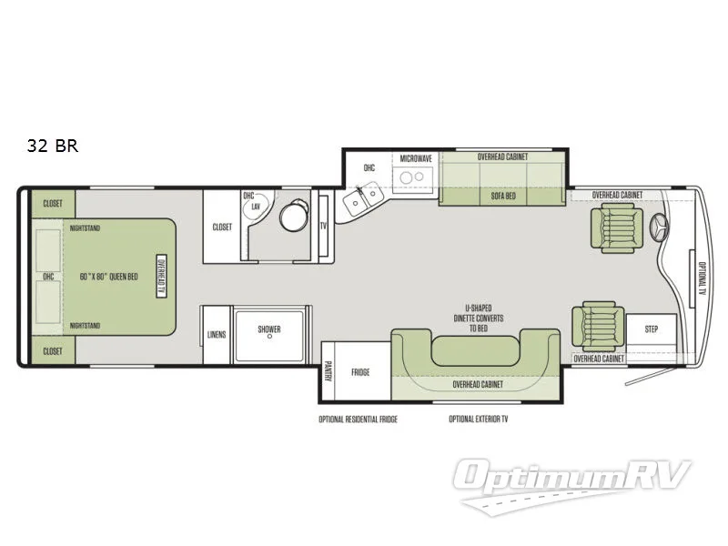 2017 Tiffin Allegro Breeze 32 BR RV Floorplan Photo
