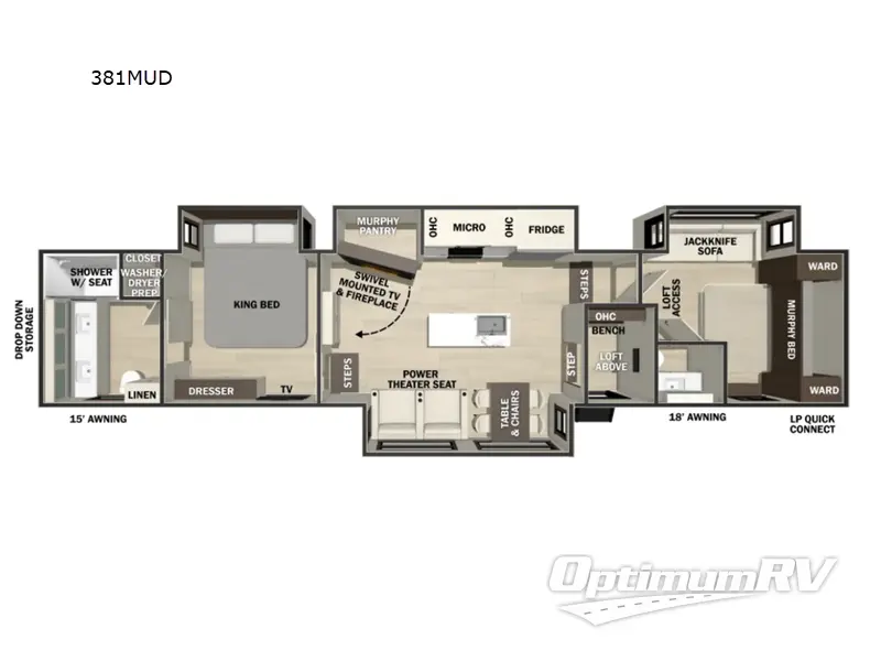 2027 Forest River Cedar Creek 381MUD RV Floorplan Photo