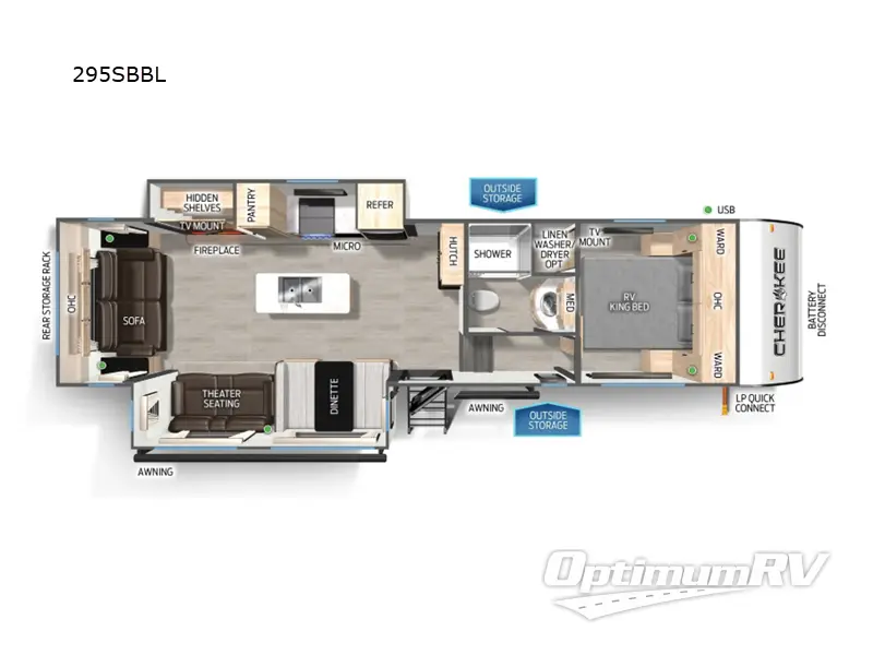 2025 Forest River Cherokee Black Label 295SBBL RV Floorplan Photo