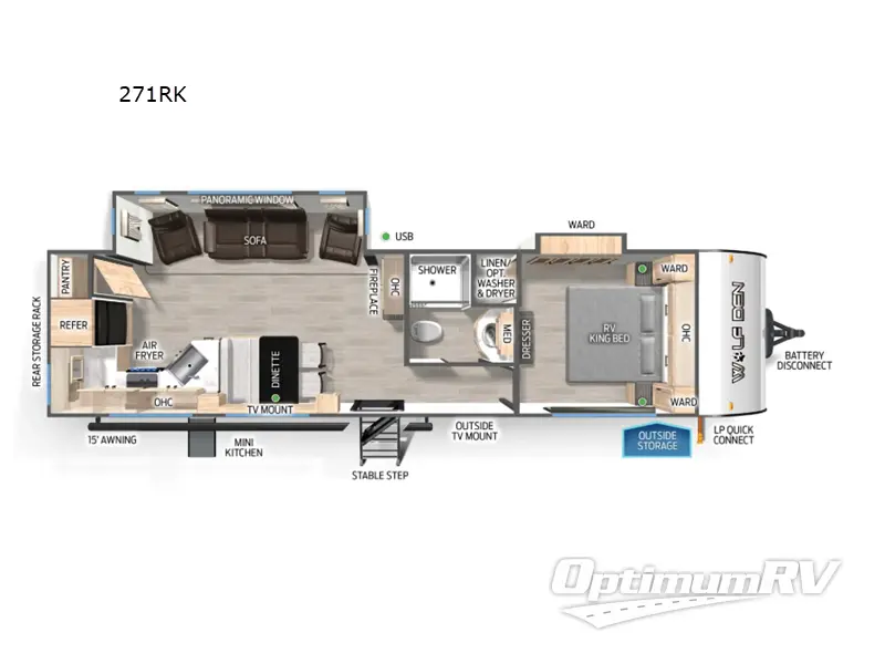 2025 Forest River Cherokee Wolf Den 271RK Floorplan Photo