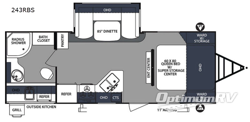 2018 Forest River Surveyor 243RBS RV Floorplan Photo