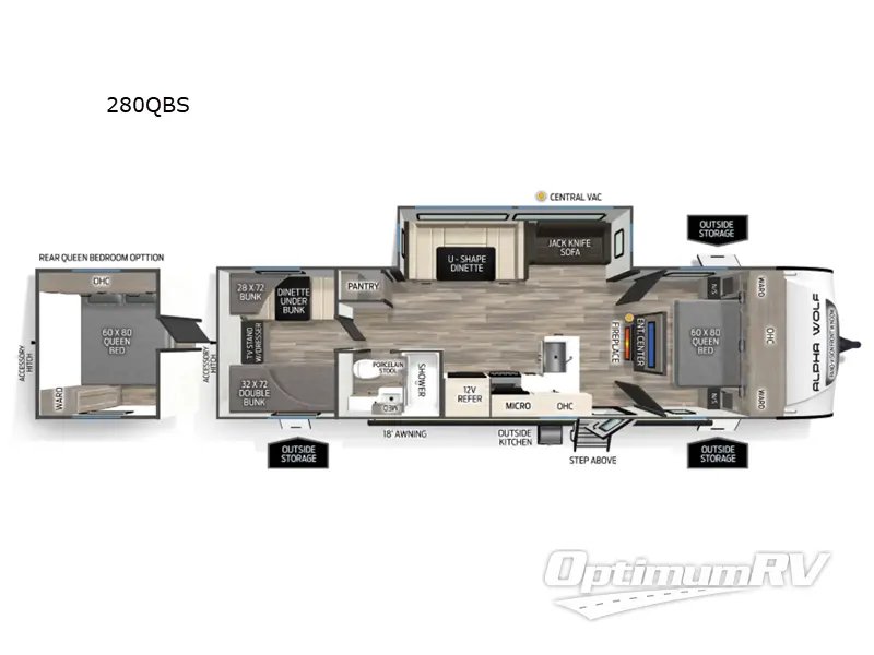 2026 Forest River Cherokee Alpha Wolf 280QBS Floorplan Photo