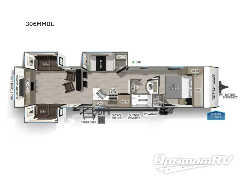 2027 Forest River Cherokee Wolf Den Black Label 306MMBL RV Floorplan Photo