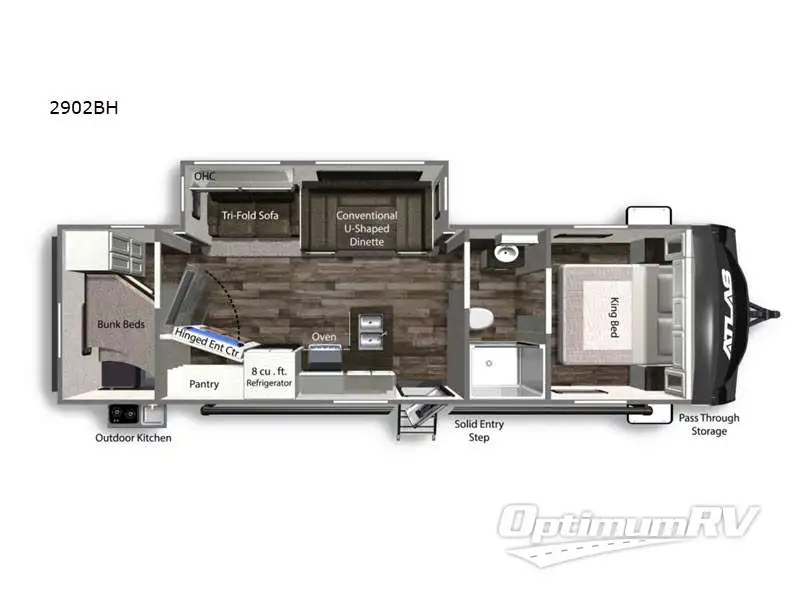 2022 Dutchmen Atlas 2902BH RV Floorplan Photo