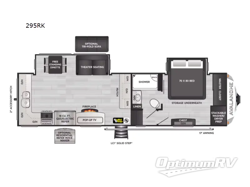 2022 Keystone Avalanche 295RK RV Floorplan Photo