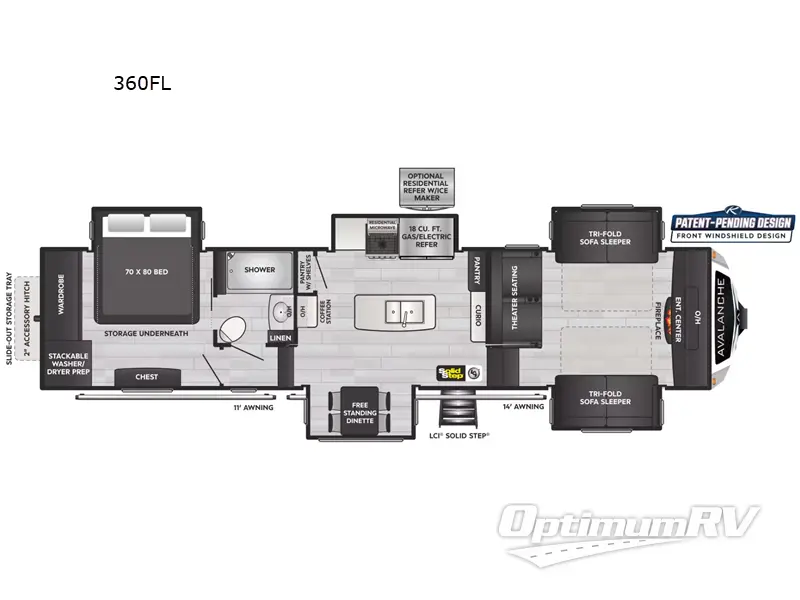 2023 Keystone Avalanche 360FL Floorplan Photo