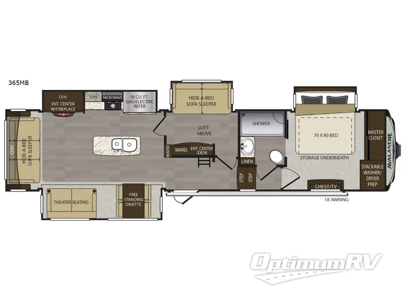 2018 Keystone Avalanche 365MB Floorplan Photo