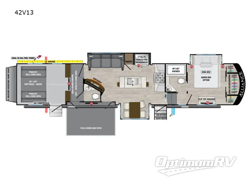 2022 Alliance Valor 42V13 RV Floorplan Photo