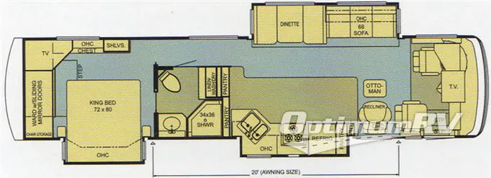 2006 Newmar Ventana 3937 RV Floorplan Photo