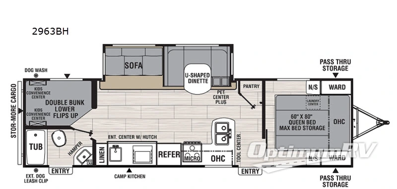2020 Coachmen Spirit Ultra Lite 2963BH RV Floorplan Photo