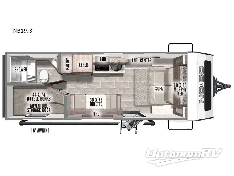 2022 Forest River No Boundaries NB19.3 Floorplan Photo