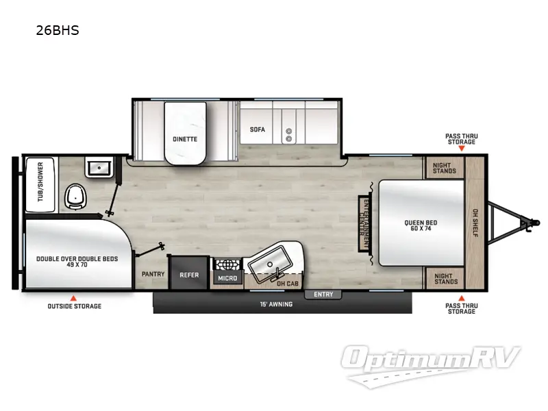 2025 Forest River Aurora Light 26BHS RV Floorplan Photo