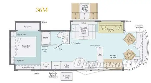 2013 Itasca Meridian 36M RV Floorplan Photo
