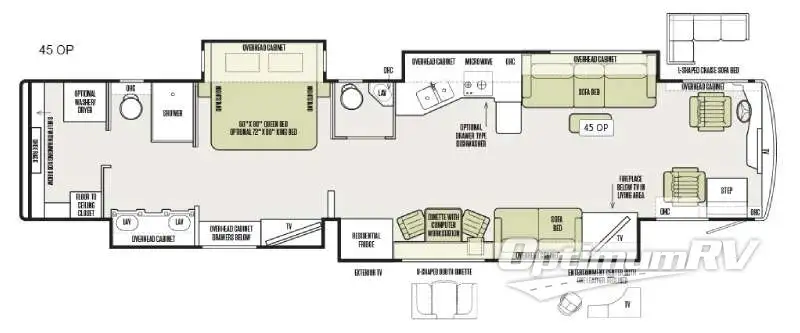 2016 Tiffin Allegro Bus 45OP RV Floorplan Photo