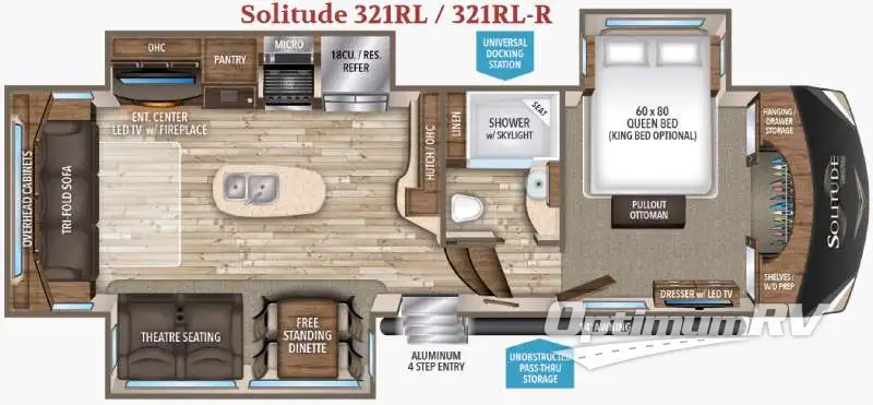 2017 Grand Design Solitude 321RL Floorplan Photo