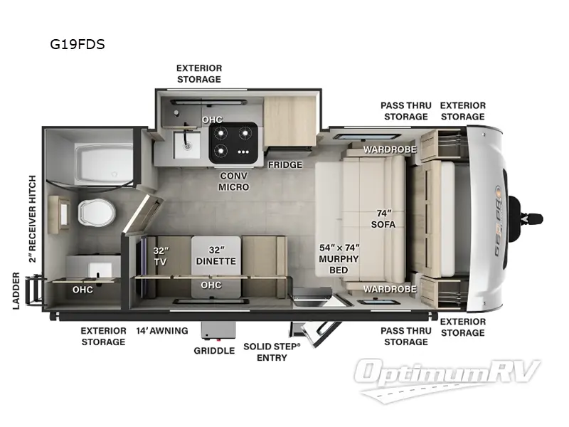 2025 Forest River Rockwood GEO Pro G19FDS RV Floorplan Photo