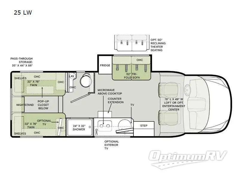 2023 Tiffin Wayfarer 25LW RV Floorplan Photo