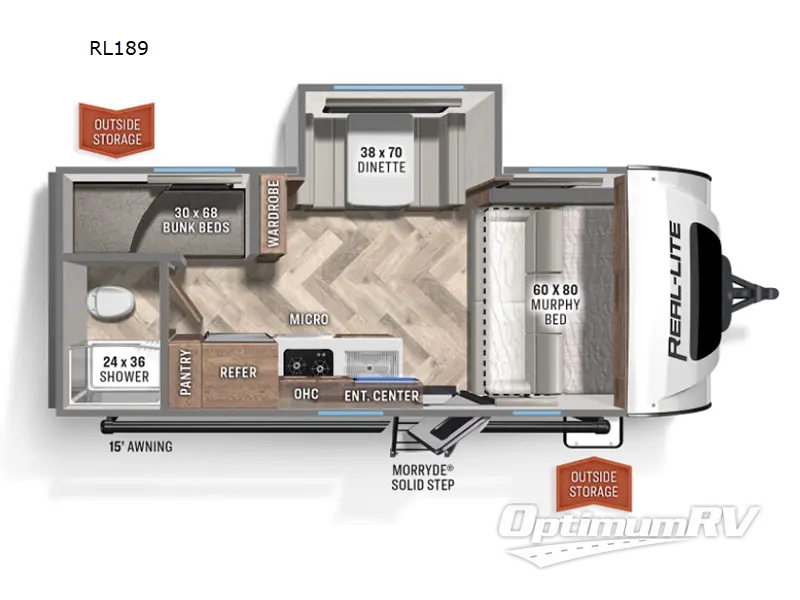 2022 Palomino Real-Lite Mini RL-189 Floorplan Photo