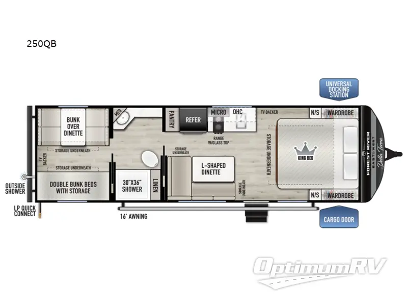 2026 East To West Della Terra 250QB RV Floorplan Photo