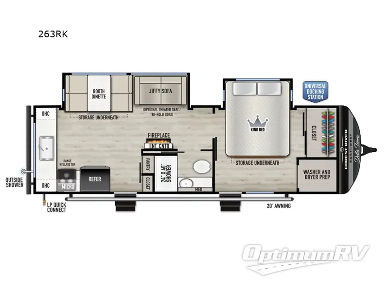 2026 East To West Della Terra 263RK RV Floorplan Photo