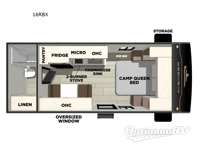 2027 Prime Time Avenger LT 16RBX RV Floorplan Photo