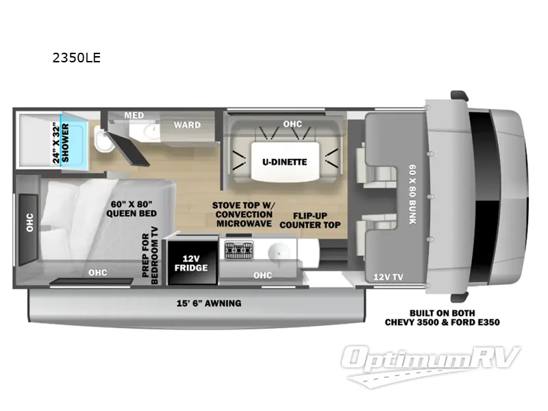 2025 Forest River Sunseeker LE 2350ALEF Ford Floorplan Photo