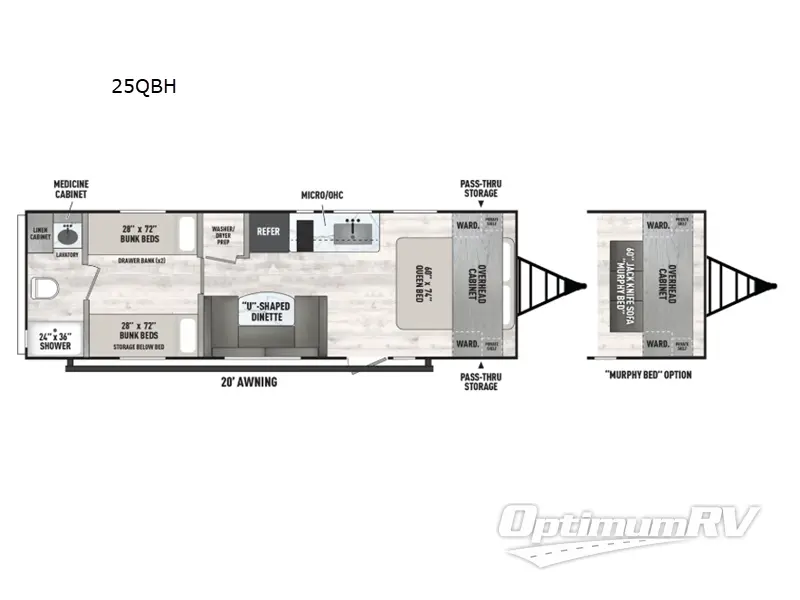 2025 Forest River Viking 5K Series 25QBH Floorplan Photo