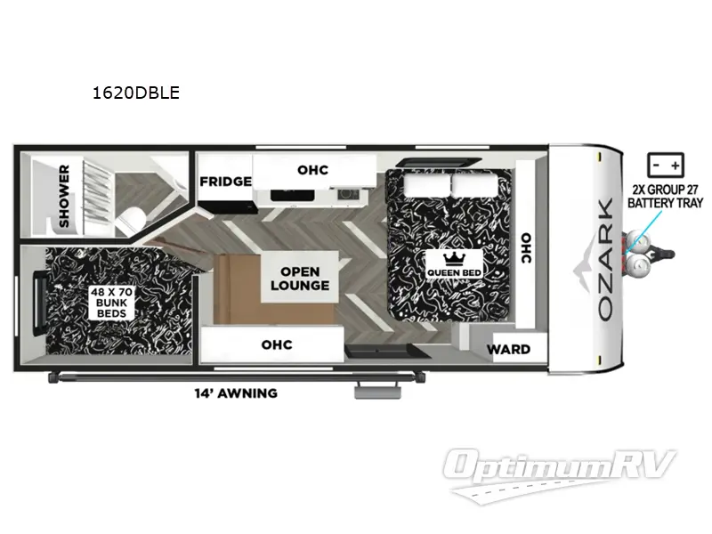 2026 Forest River Ozark 1620DBLE RV Floorplan Photo