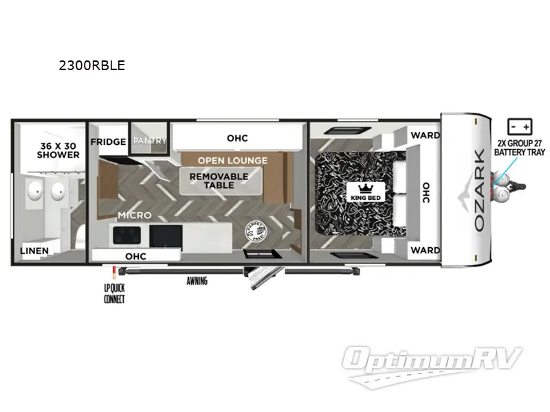 2026 Forest River Ozark 2300RBLE RV Floorplan Photo