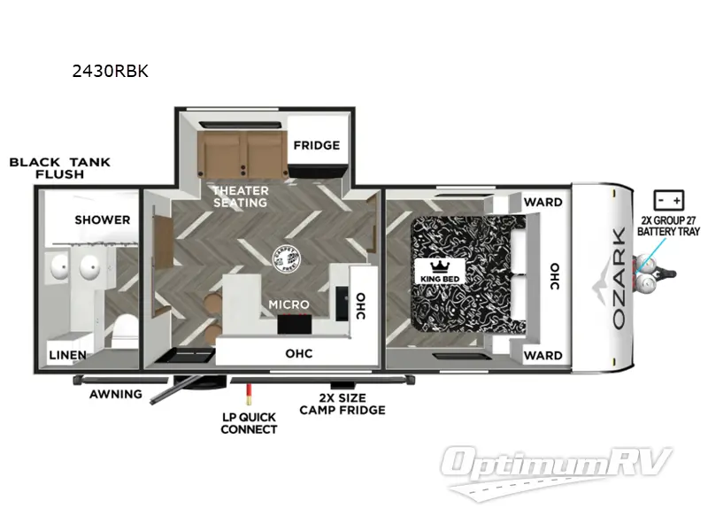 2026 Forest River Ozark 2430RBK Floorplan Photo
