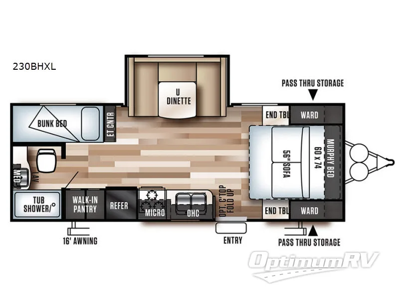2017 Forest River Wildwood X-Lite 230BHXL RV Floorplan Photo