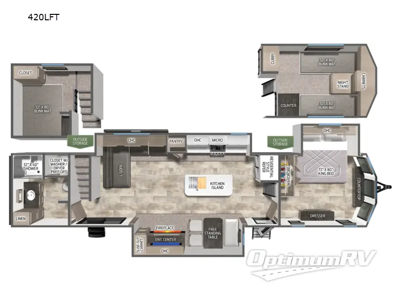 2026 Palomino Puma Destination 420LFT RV Floorplan Photo