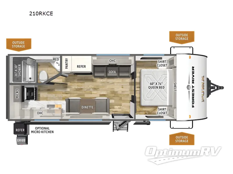 2026 Forest River Puma Camping Edition 210RKCE RV Floorplan Photo